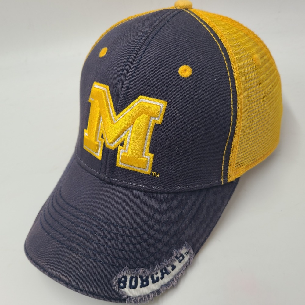 Montana State Bobcats Hat Snapback Trucker Mesh The Game Blue Yellow NCAA Men